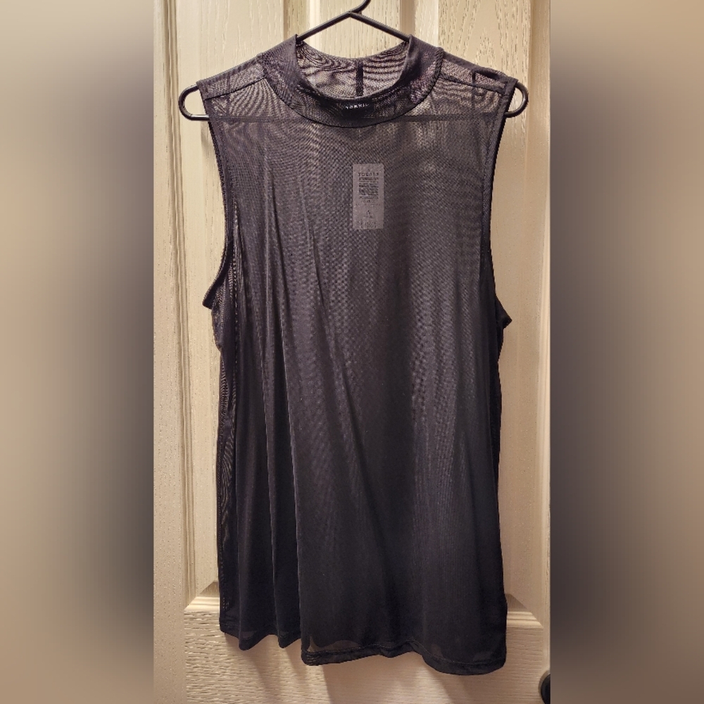Torrid New Black Mesh Muscle Tee Tank Size 2 NWT